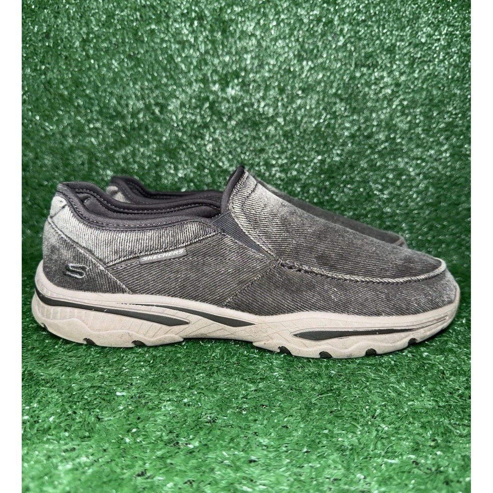 Skechers Men's Relaxed Fit Creston Moseco Slip-On Charcoal Canvas Size 9.5 65355